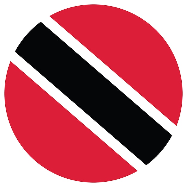 Ilustración vectorial por computadora del icono del logotipo del círculo de la bandera de Trinidad y Tobago