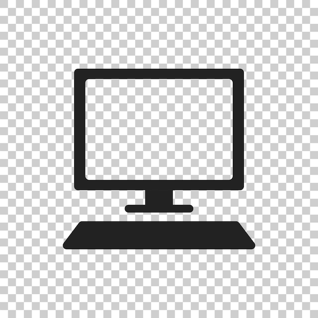 Ilustración vectorial por computadora Icono plano del monitor