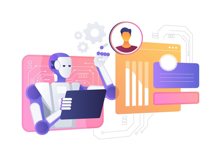 Vector ilustración vectorial del concepto abstracto de aiinformed customer insights for sales