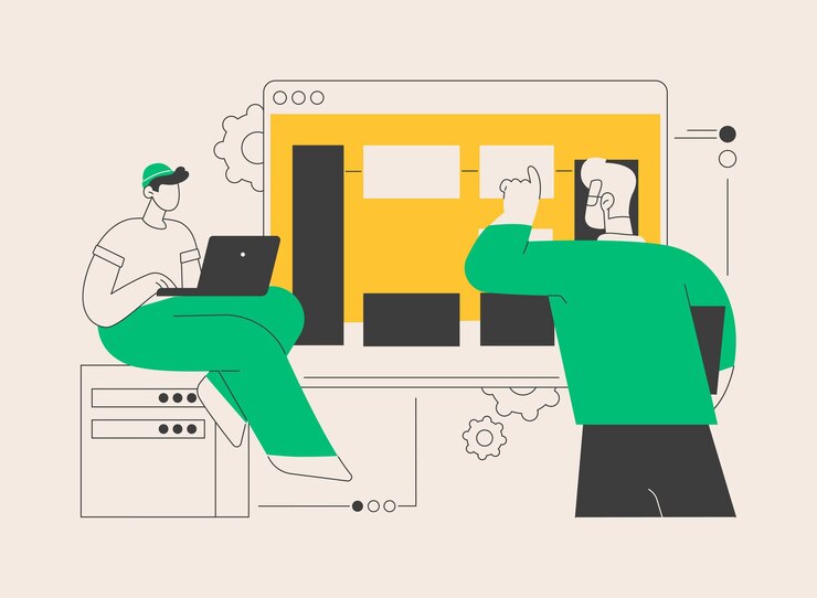 Vector ilustración vectorial de concepto abstracto de arquitectura de grandes datos
