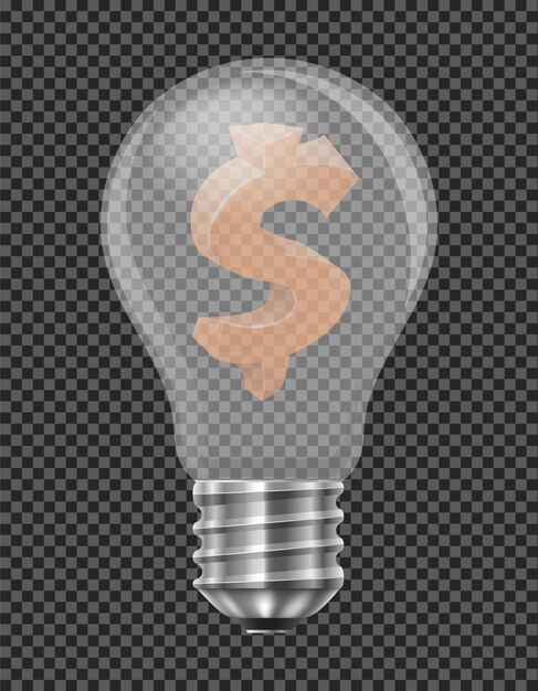Ilustración vectorial del concepto abstracto de la bombilla eléctrica