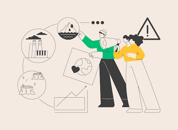 Ilustración vectorial del concepto abstracto de cambio climático