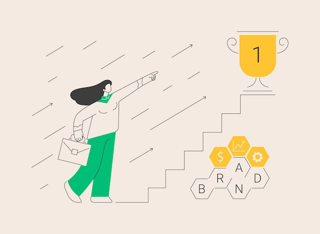 Ilustración vectorial del concepto abstracto de la competencia de marca