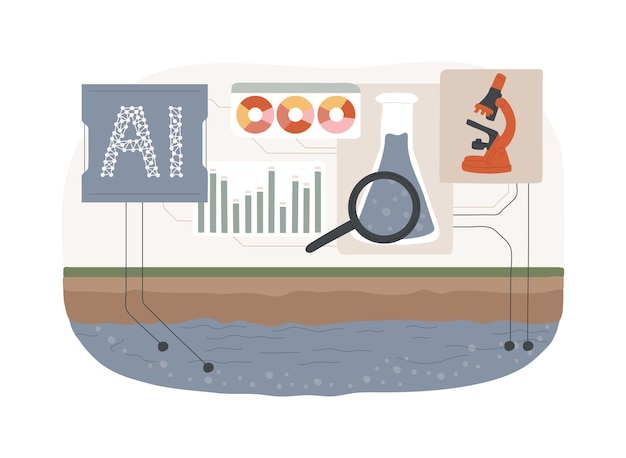 Ilustración vectorial del concepto abstracto de control de la calidad del agua de AIBacked