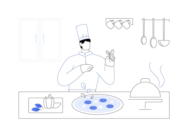 Ilustración vectorial de concepto abstracto de decoración de alimentos