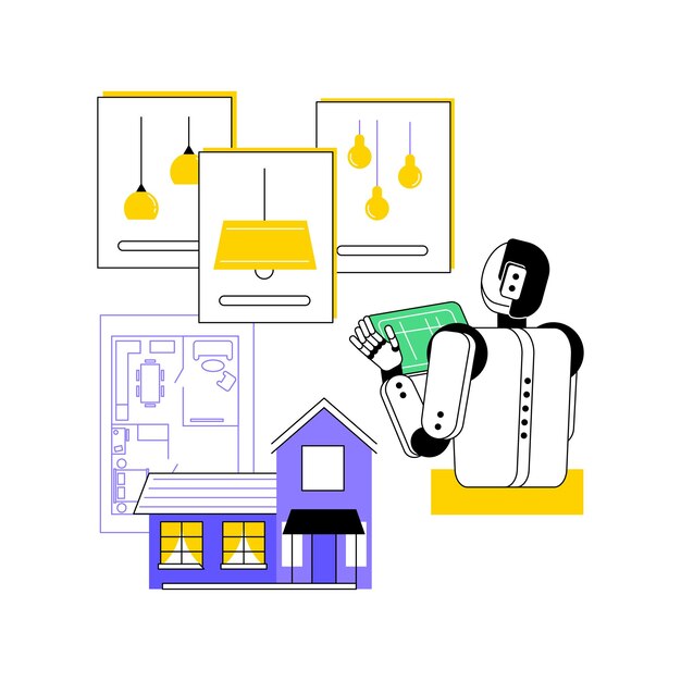 Ilustración vectorial de concepto abstracto de diseño de iluminación con soporte AIS