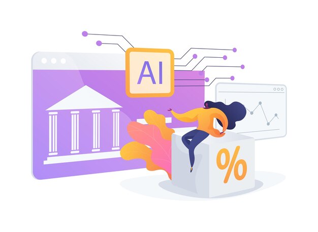 Ilustración vectorial del concepto abstracto de evaluación del riesgo de crédito impulsada por AID