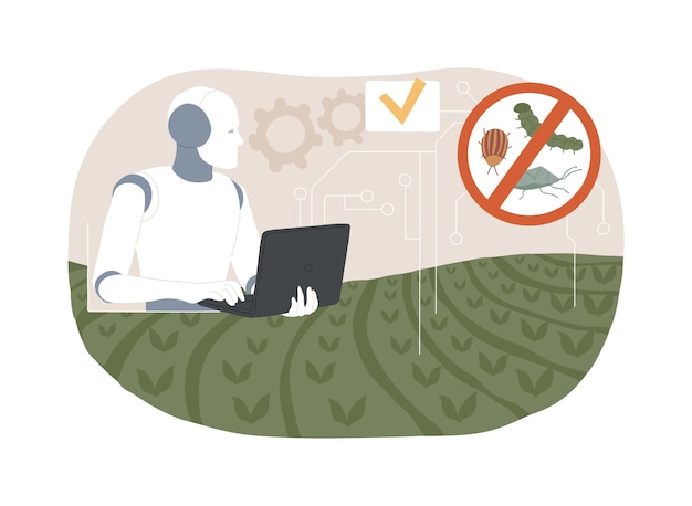 Ilustración vectorial del concepto abstracto de gestión de plagas AIPredictiva