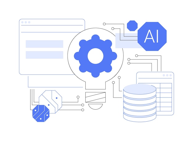 Ilustración vectorial del concepto abstracto de la innovación respaldada por AIB