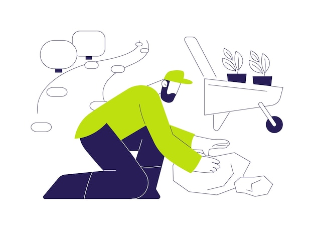 Ilustración vectorial del concepto abstracto de las obras de pavimentación