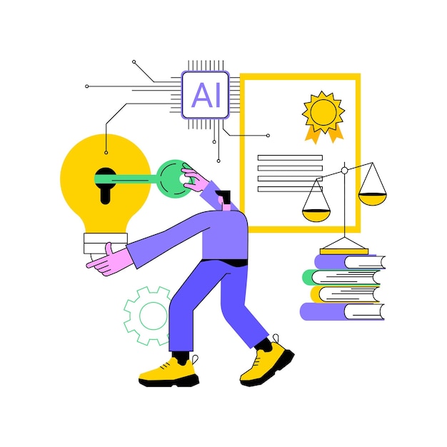 Ilustración vectorial del concepto abstracto de protección de la propiedad intelectual respaldada por AIB