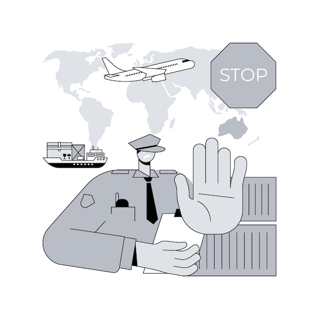 Ilustración vectorial del concepto abstracto de la regulación del embargo