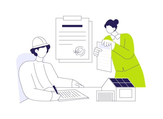Ilustración vectorial del concepto abstracto de seguros de construcción