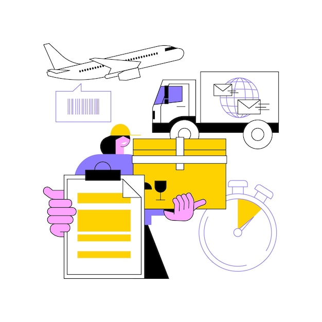 Ilustración vectorial del concepto abstracto del servicio de entrega urgente