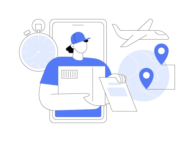Ilustración vectorial del concepto abstracto del servicio de entrega urgente