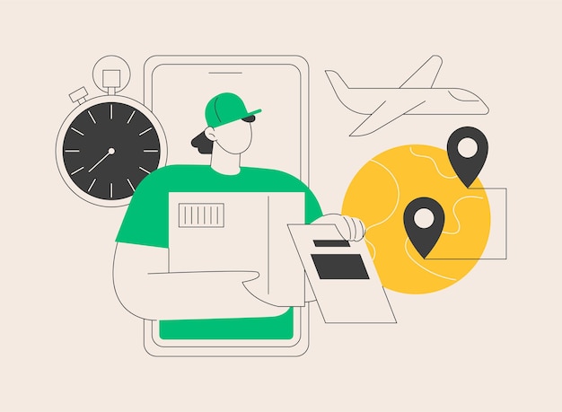 Ilustración vectorial del concepto abstracto del servicio de entrega urgente