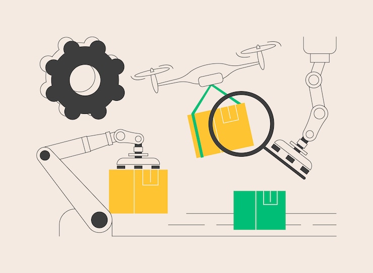 Vector ilustración vectorial del concepto abstracto de sustitución del trabajo