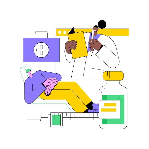 Ilustración vectorial de concepto abstracto de terapia en línea