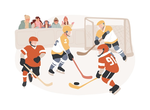 Vector ilustración vectorial de concepto aislado de hockey sobre hielo