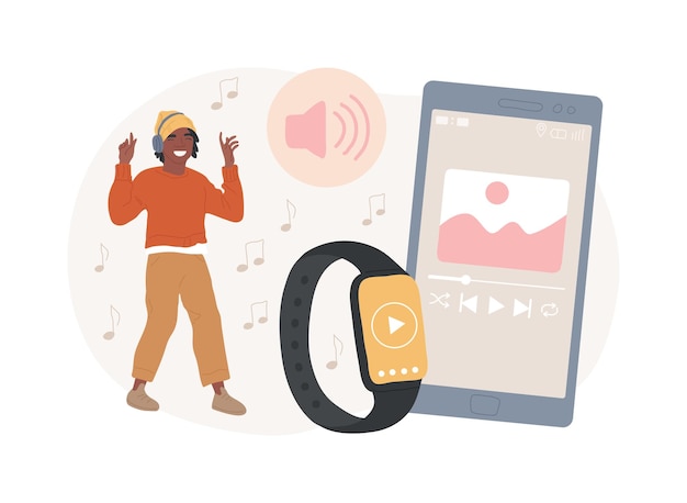 Ilustración vectorial de concepto aislado de reproducción de música