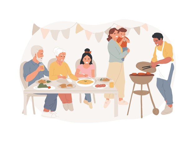 Ilustración vectorial de concepto aislado de la tradición familiar