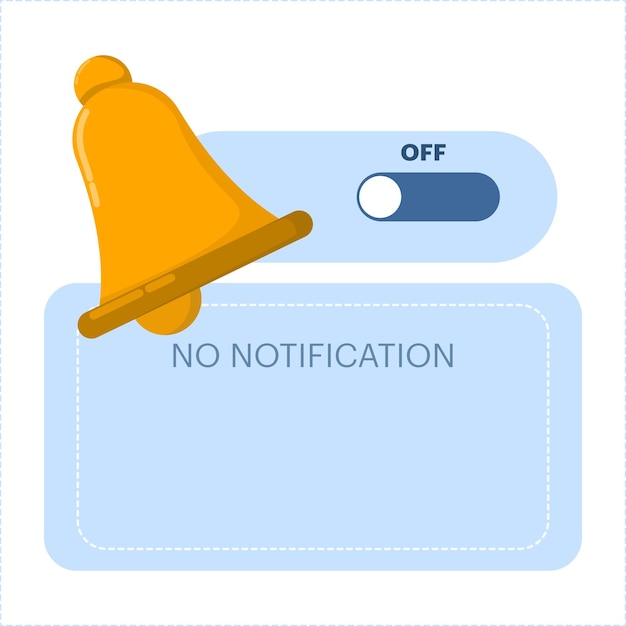 Ilustración vectorial del concepto de apagar los mensajes de notificación o el modo de no molestar