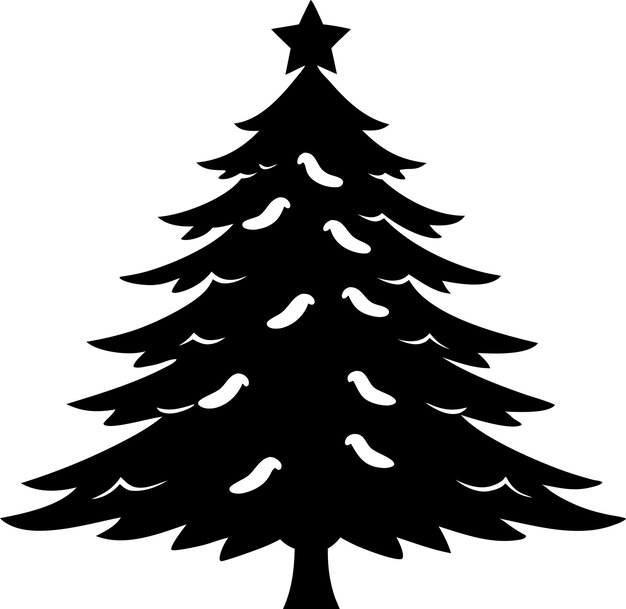 Ilustración vectorial de un concepto de árbol de Navidad Silueta de árbol de navidad Vector de árbol de Nadal