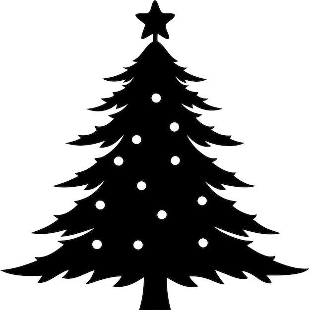 Ilustración vectorial de un concepto de árbol de Navidad Silueta de árbol de navidad Vector de árbol de Nadal