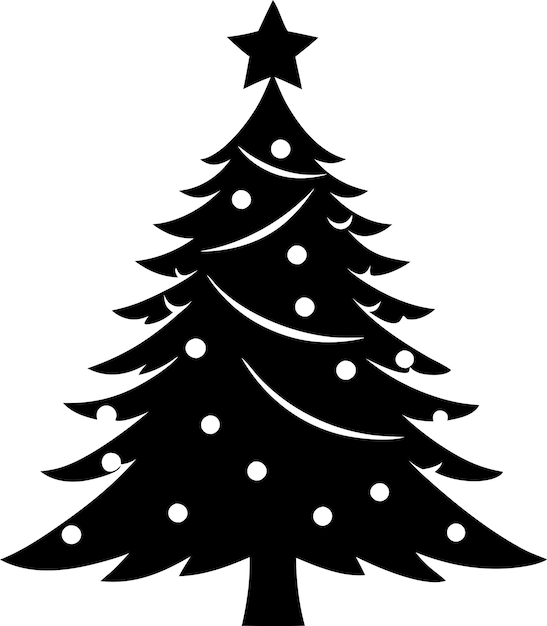 Ilustración vectorial de un concepto de árbol de Navidad Silueta de árbol de navidad Vector de árbol de Nadal