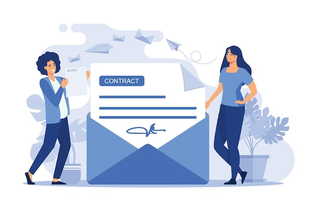 ilustración vectorial para el concepto de comunicación de mensajes de correo electrónico diseño plano ilustración moderna