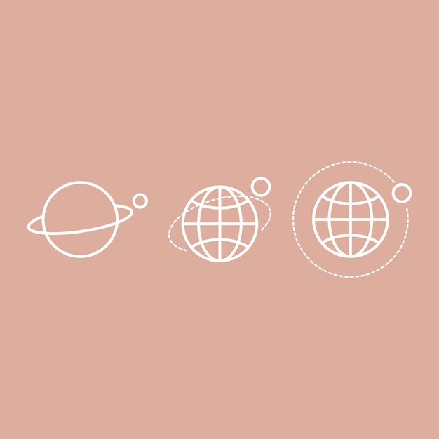 Ilustración vectorial del concepto del conjunto de íconos de satélite