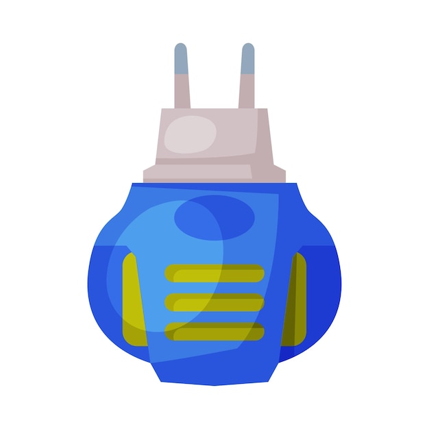 Vector ilustración vectorial del concepto de control y exterminio de plagas del fumigador eléctrico en fondo blanco