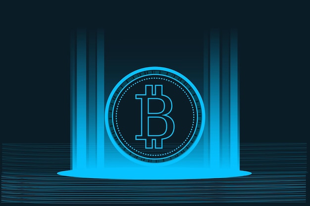 Vector ilustración vectorial del concepto de criptomoneda de bitcoin