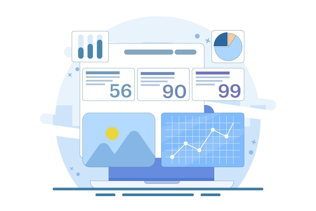 Ilustración vectorial Concepto de desarrollo de negocios o forma moderna de hacer publicidad y encontrar clientes