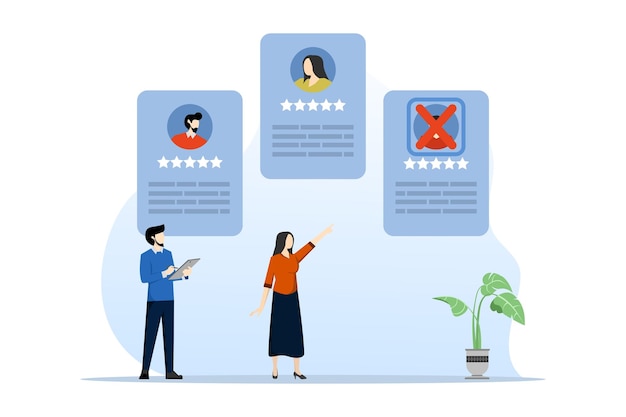 ilustración vectorial del concepto de despedir personal o reducir el número de empleados