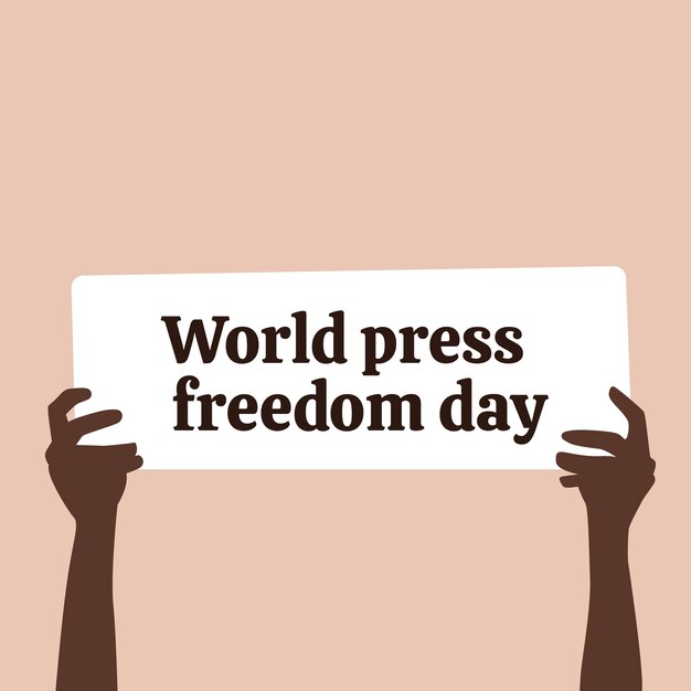 Ilustración vectorial del concepto del día mundial de la libertad de prensa Día Mundial de la Libertad de Prensa o Día Mundial de la Prensa para crear conciencia sobre la importancia de la libertad de prensa Poner fin a la impunidad de los crímenes contra el periodismo