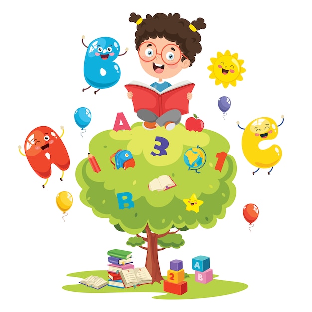 Ilustración vectorial del concepto de educación infantil