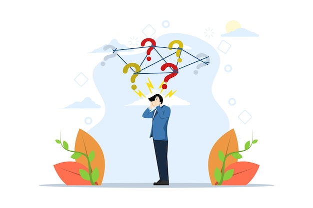 ilustración vectorial del concepto de estrés o ansiedad debido a dificultades comerciales