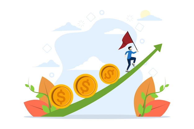 Ilustración vectorial del concepto de ganancias e ingresos de inversión