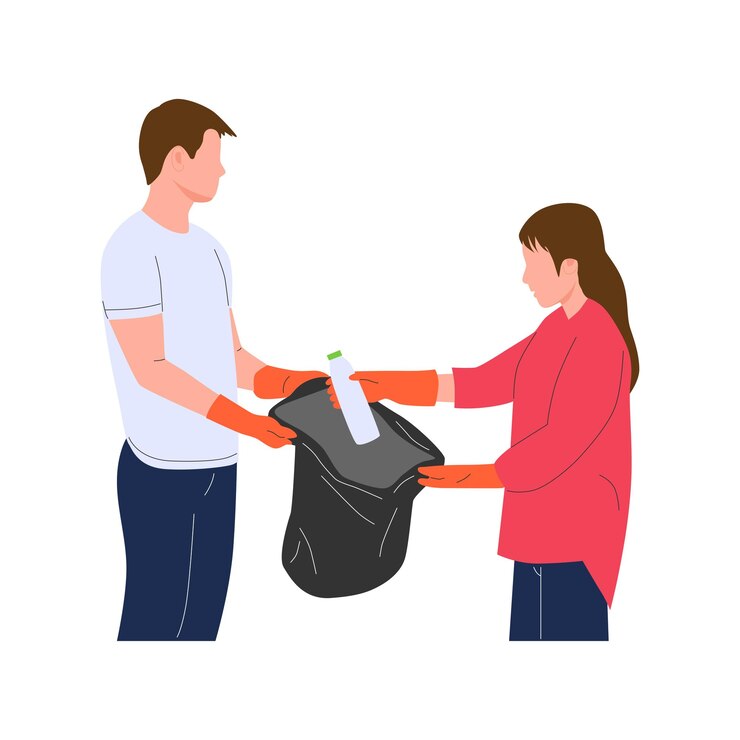 Vector ilustración vectorial del concepto de gente tirando basura