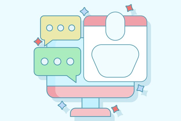 Ilustración vectorial Concepto de icono de webinar en vivo o dibujos animados de capacitación en línea en un fondo aislado