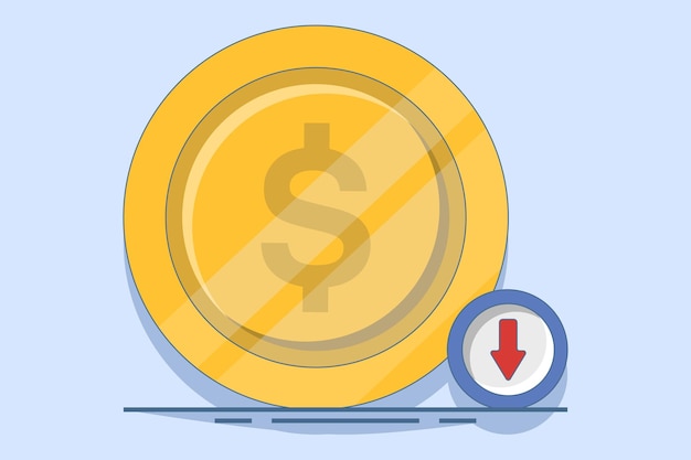Ilustración vectorial Concepto de intercambio de monedas o gestión de pagos o intercambio de divisas
