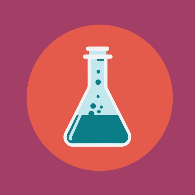 Ilustración vectorial del concepto de laboratorio científico de la botella de química