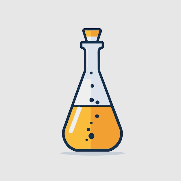 Ilustración vectorial del concepto de laboratorio científico de la botella de química