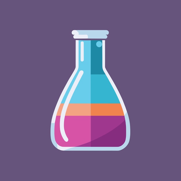 Ilustración vectorial del concepto de laboratorio científico de la botella de química