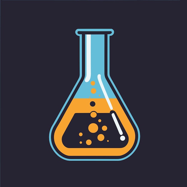 Ilustración vectorial del concepto de laboratorio científico de la botella de química