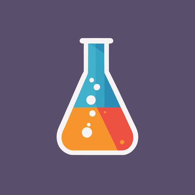 Ilustración vectorial del concepto de laboratorio científico de la botella de química