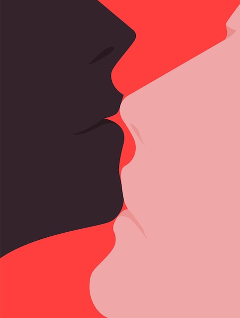 Ilustración vectorial del concepto Lgbt de pareja lesbiana o gay interracial