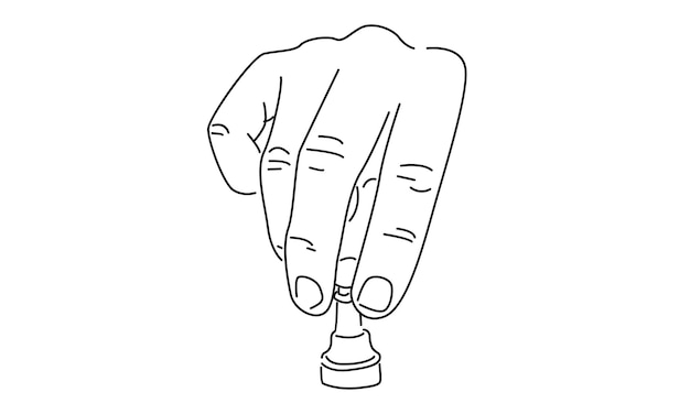 Ilustración vectorial del concepto de la línea de arte del juego de ajedrez