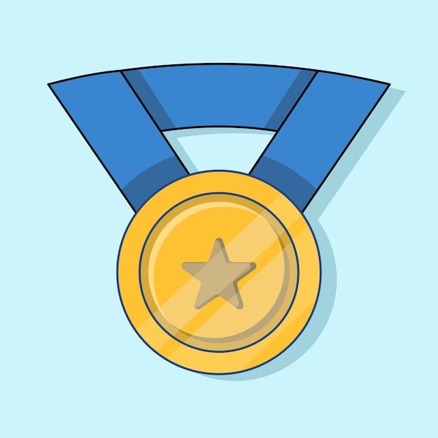 Ilustración vectorial del concepto de la medalla de garantía de calidad con estrellas y cintas